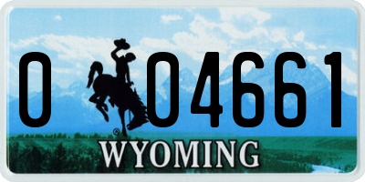 WY license plate 004661