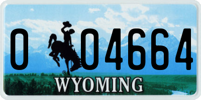 WY license plate 004664