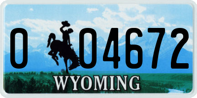 WY license plate 004672