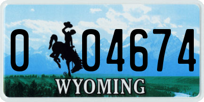 WY license plate 004674