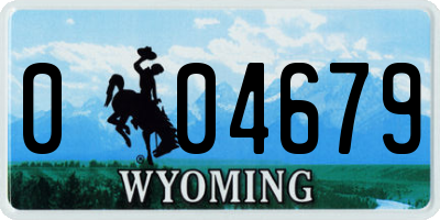 WY license plate 004679