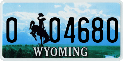 WY license plate 004680