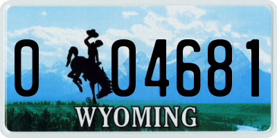 WY license plate 004681