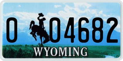 WY license plate 004682