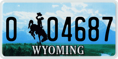 WY license plate 004687