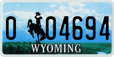 WY license plate 004694