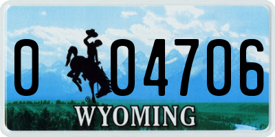 WY license plate 004706