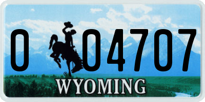 WY license plate 004707