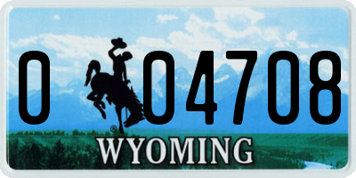 WY license plate 004708