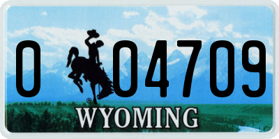 WY license plate 004709