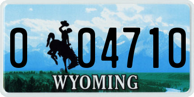 WY license plate 004710