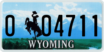 WY license plate 004711