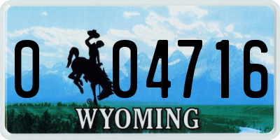 WY license plate 004716