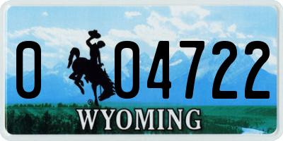 WY license plate 004722