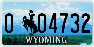 WY license plate 004732