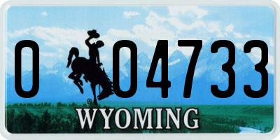 WY license plate 004733