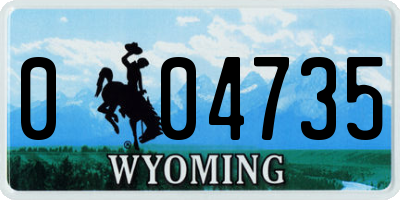 WY license plate 004735