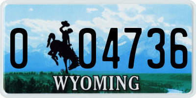 WY license plate 004736