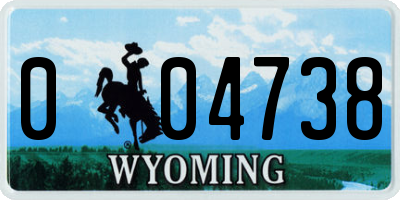 WY license plate 004738