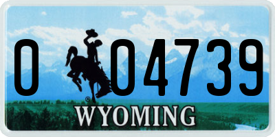 WY license plate 004739