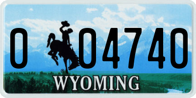 WY license plate 004740