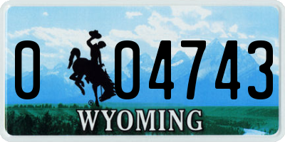 WY license plate 004743