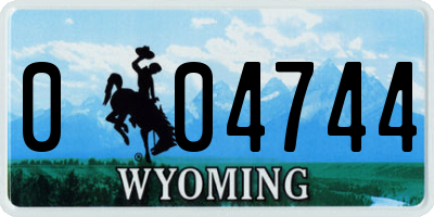 WY license plate 004744