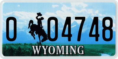 WY license plate 004748