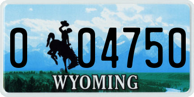 WY license plate 004750