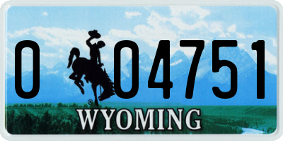 WY license plate 004751