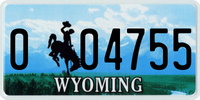 WY license plate 004755
