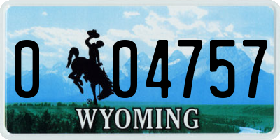 WY license plate 004757