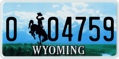 WY license plate 004759