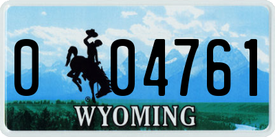 WY license plate 004761