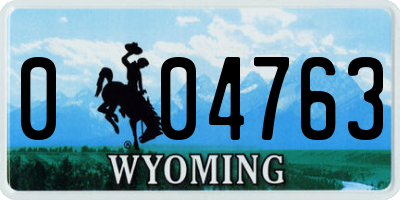 WY license plate 004763