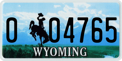 WY license plate 004765