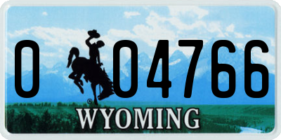 WY license plate 004766