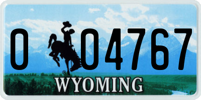 WY license plate 004767