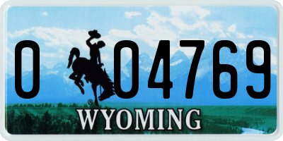 WY license plate 004769