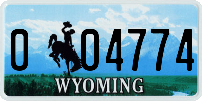 WY license plate 004774