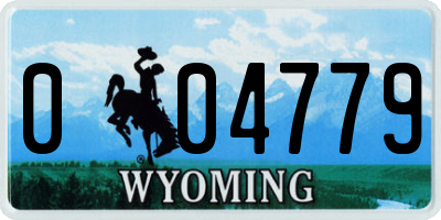 WY license plate 004779