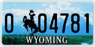 WY license plate 004781