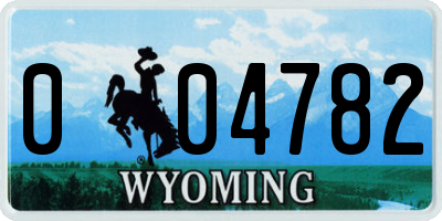 WY license plate 004782