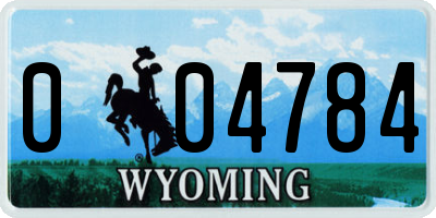 WY license plate 004784