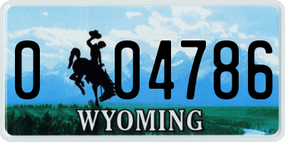 WY license plate 004786