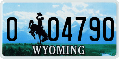 WY license plate 004790