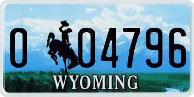 WY license plate 004796