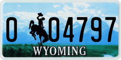 WY license plate 004797