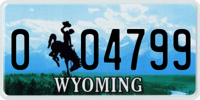 WY license plate 004799