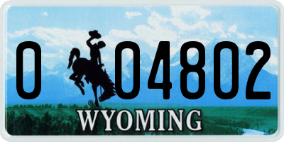 WY license plate 004802